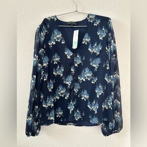 NEW Floral Navy Blouse by ASH & VIOLET size L